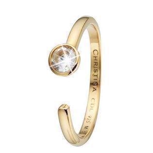 Christina Forgyldt sølv Magical Topaz blank solitære ring med hvid topaz, model 2.11.B købes hos Guldsmykket.dk her